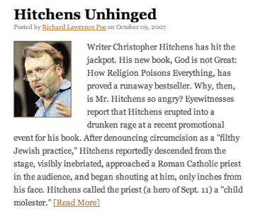 Hitchens Teaser, Part I: TakiMag.com
