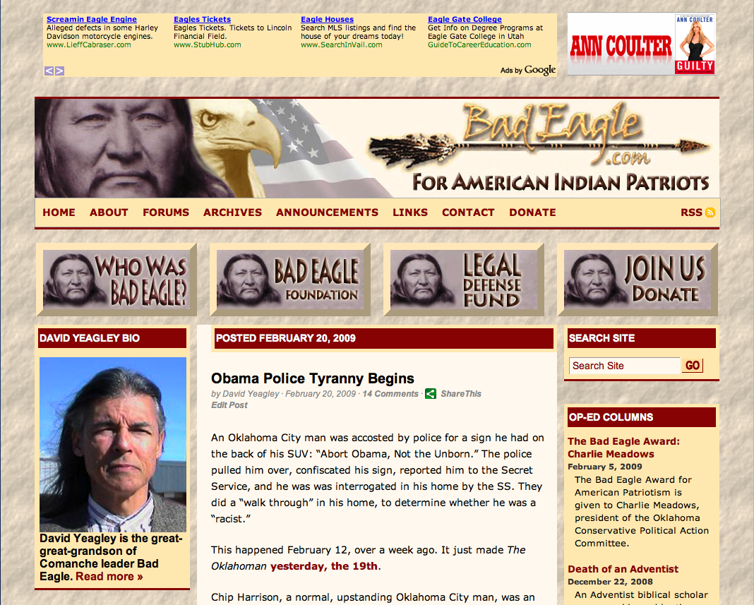 BadEagle.com Redesigned, 2009