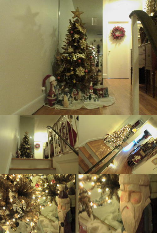 Marie's Christmas tree on our stairway landing