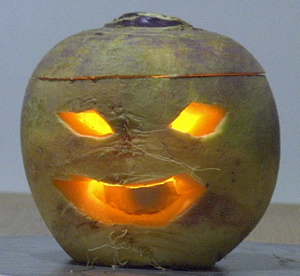 Irish turnip Jack O'Lantern; source: http://en.wikipedia.org/wiki/Image:TurnipJackolantern.jpg